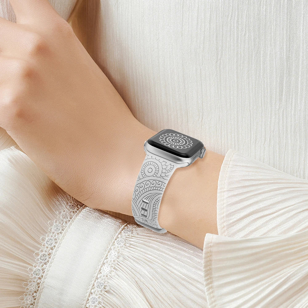 Engraved Strap For Apple Watch Band Ultra 49mm 8 7 45mm 44mm 42mm 41mm 40mm 38mm 40mm correa bracelet For iwatch series 8 se3654