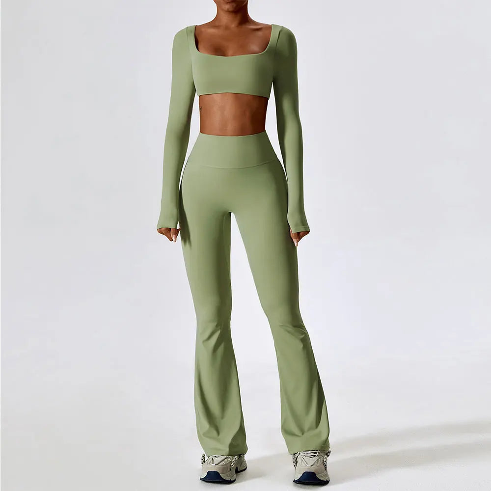 Conjunto de yoga de mujer, 2 piezas, top y leggings