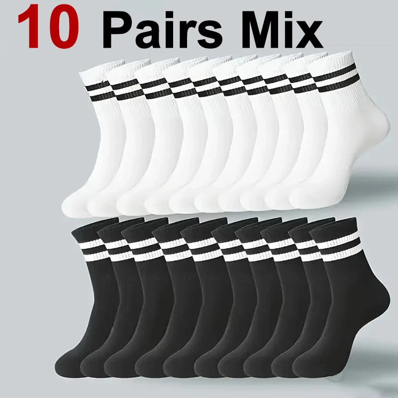 5/10/20 Paar neutrale Socken in Unifarben mit Rundhalsausschnitt, für Frühling und Sommer, schweißabsorbierend, atmungsaktiv und bequem, Sportsocken für alle Jahreszeiten