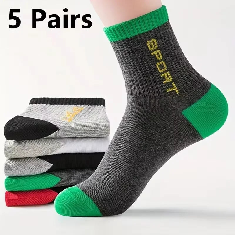 10 Paar atmungsaktive Sportsocken aus Baumwolle für Herren, Bambusfaser, für Herbst und Winter, schweißabsorbierend und geruchshemmend, Business-Socken