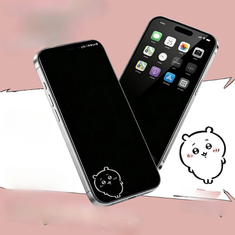 Anime Cartoon Kawaii Chiikawa Durable Wear Resistance Mobile Phone Toughened Film Peeping Prevention Applicable To Apple 18 New