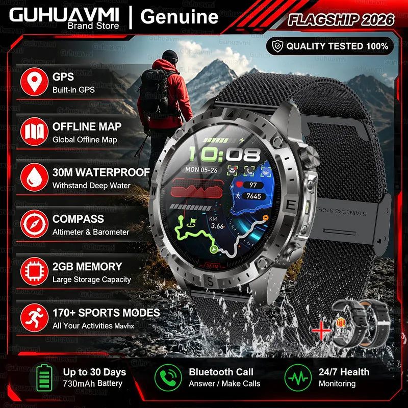 GPS Outdoor AMOLED Smartwatch with Offline Map Feature