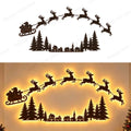 Reindeer Glow Christmas Decor LED Light Up Glowing Reindeer Wall Stickers Outdoor Festive Lighting Holiday Wood Decor Gift