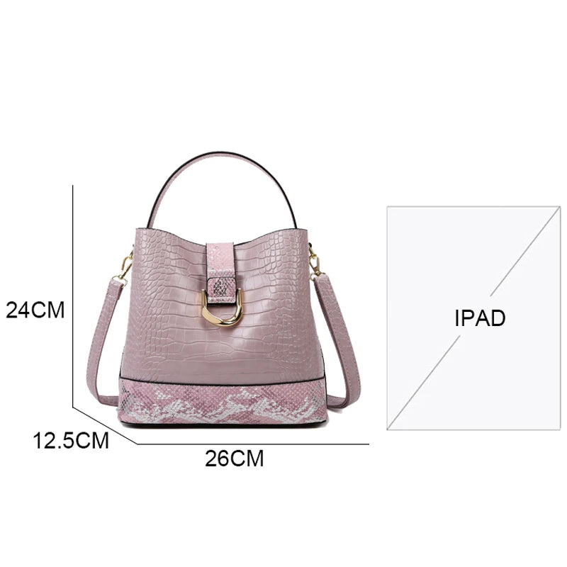 2026 New Soft Leather Bags Luxury Designer Handbag Brand High Quality Crocodile Pattern Women Crossbody Shoulder Bag Sac A Main
