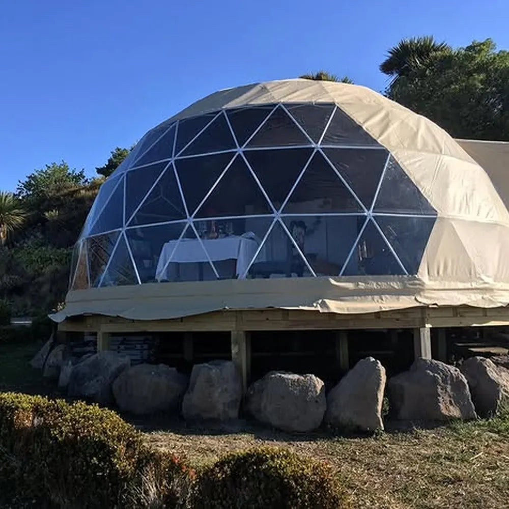 Commercial Luxury Glamping Geodesic Dome Tent Resort Weatherproof PVC 4 Season Customizable Resort Hotel Campsite Lodge Shelter