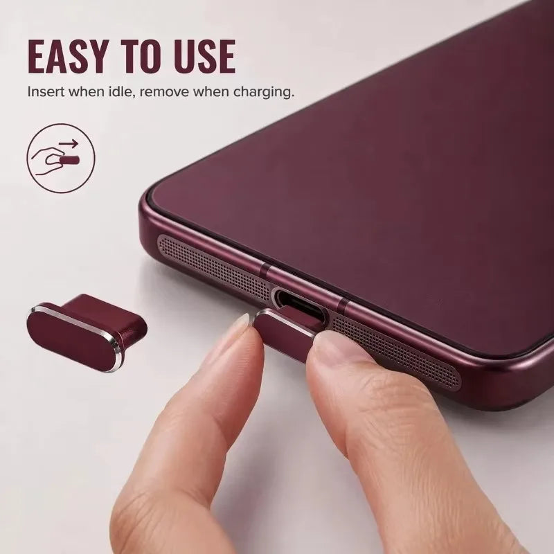 1-5Pcs Metal USB Type C Dust Plug For iPhone 18 17 16 Pro Max Mobile Phone Type-C Charging Port Protector Cover Cap Stopper