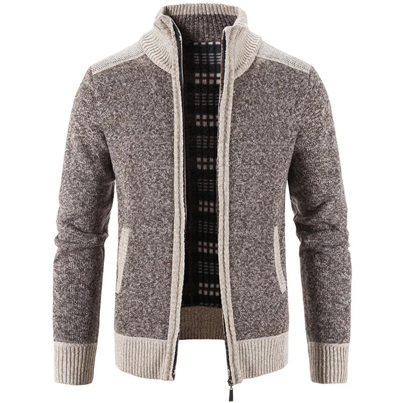 Autumn Winter Men's Thick Sweater Loose Casual Cardigan Sweater Jacket Zip Knitted Sweater Men Streetwear