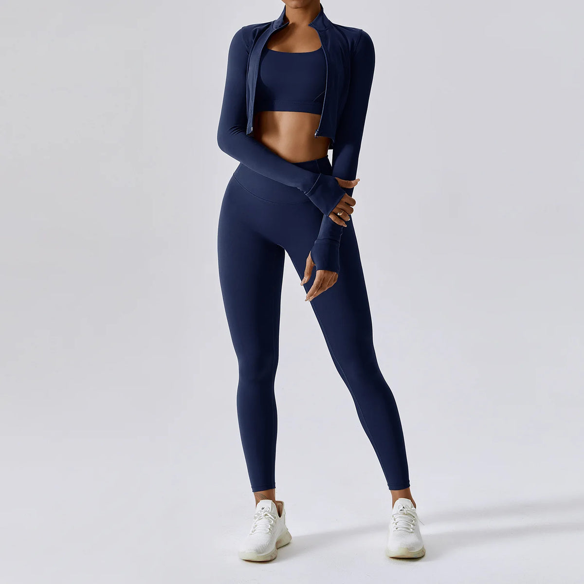 Conjunto de yoga de mujer, 3 piezas, top y leggings