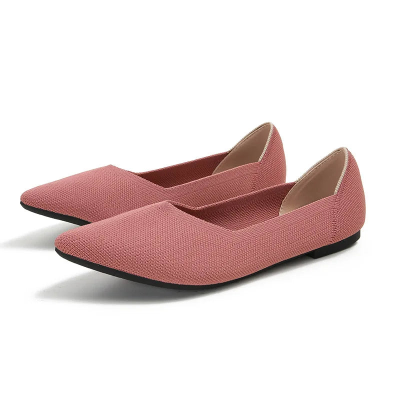 Ballerine da donna a punta con tomaia in cotone