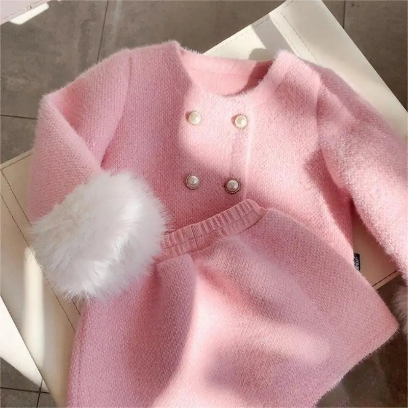 Girls’ Two-Piece Jacket and Skirt Set