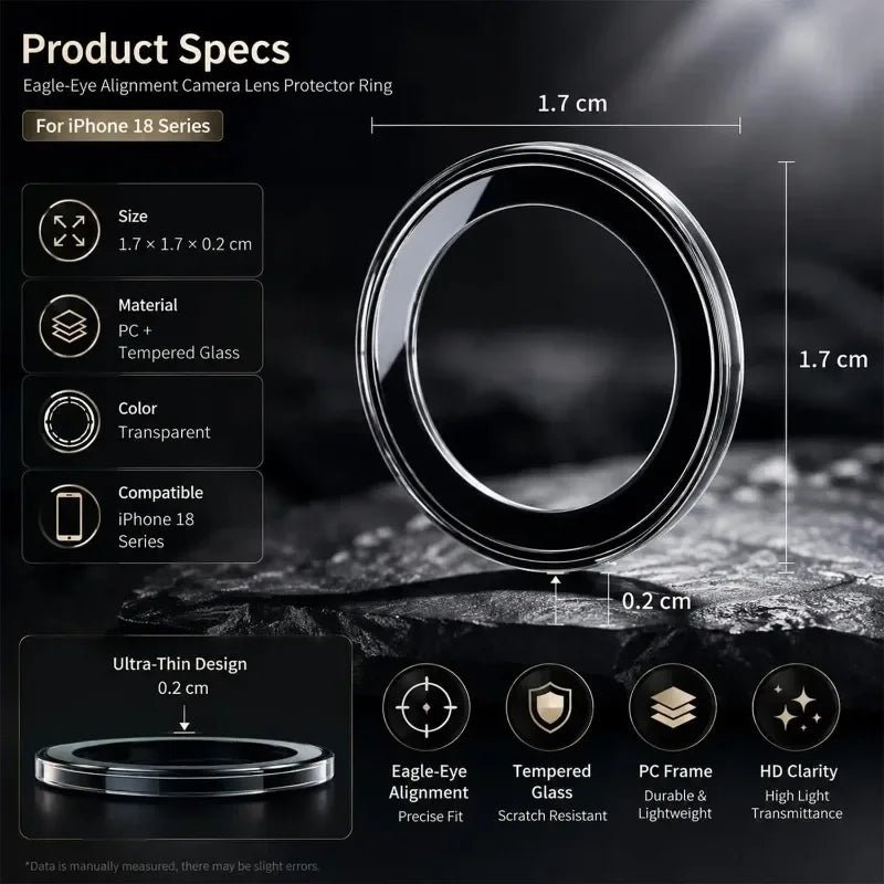 Hard PC Anti‑Scratch Individual Camera Lens Protector HD Lens Cover Cap for IPhone Duo 18 17 Pro Max 17Air Phone Accessories