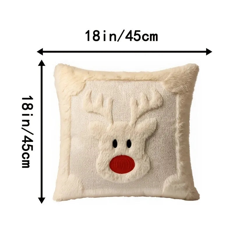 Weihnachtliches Zierkissen-Set – gestricktes Weihnachtsbaum-/Rentiermuster für Sofakissenbezüge im Wohnzimmer