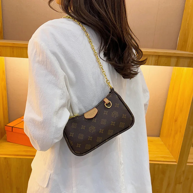 Luxury Fashion Clutch Bags Ladies Crossbody Shoulder Purses High-end Texture Chain Print Handbag Underarm Bag For Women