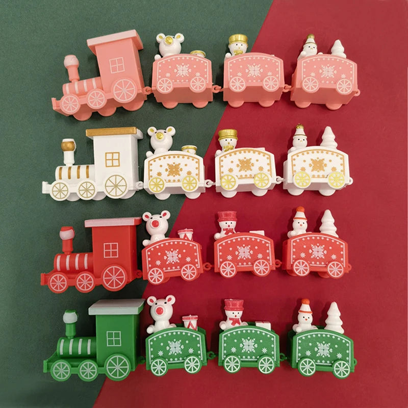 【S】Zubehör für den Desserttisch auf der Weihnachtsfeier für Kinder, Weihnachtszug aus Kunststoff, festliche Dekorationen