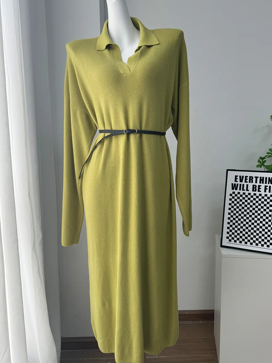 Abito midi donna in maglia con maniche lunghe — immagine 7