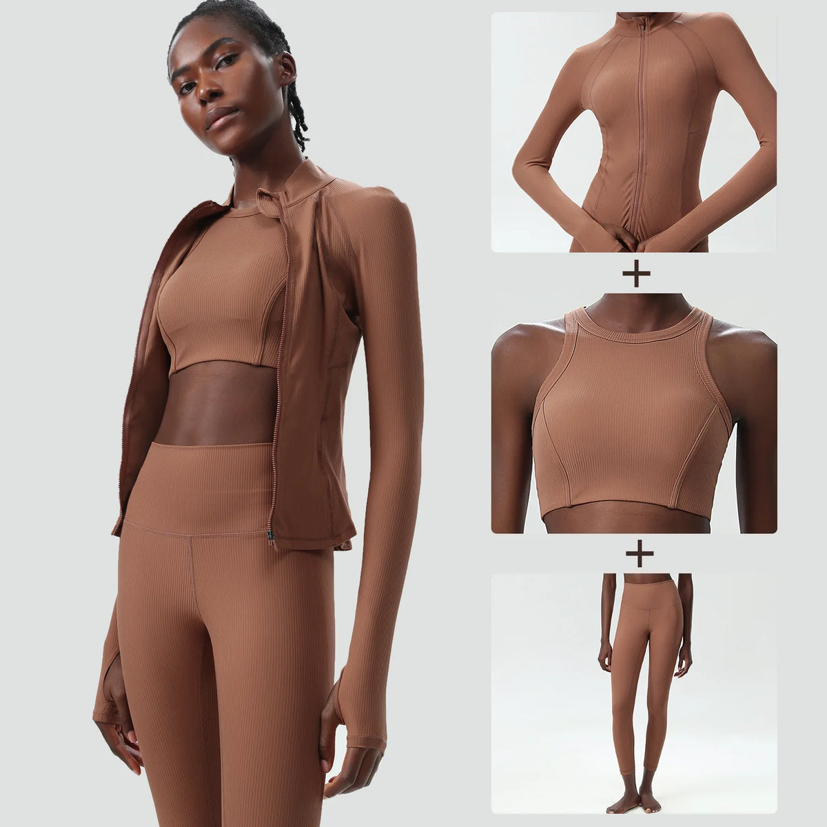 Ensemble yoga femme, 3 pièces