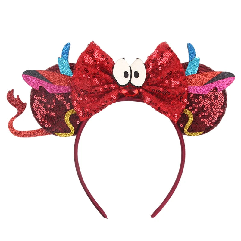 2026 New Style Sequin Ear Headband Sequin Bows Girl Adult Kids Halloween Party Cosplay Hair Accessories Princess Hairband