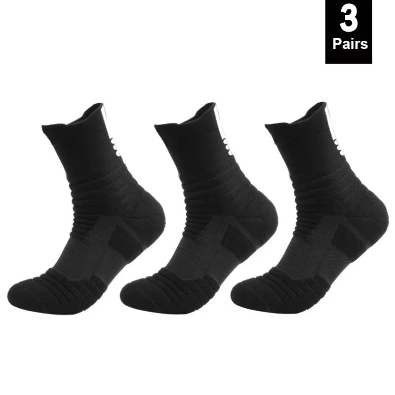 1/3 Paar rutschfeste Fußballsocken für Herren, Baumwollsocken, kurze oder lange Schaftlänge, für Fußball und Basketball, atmungsaktiv und geruchshemmend, Größe 39–45