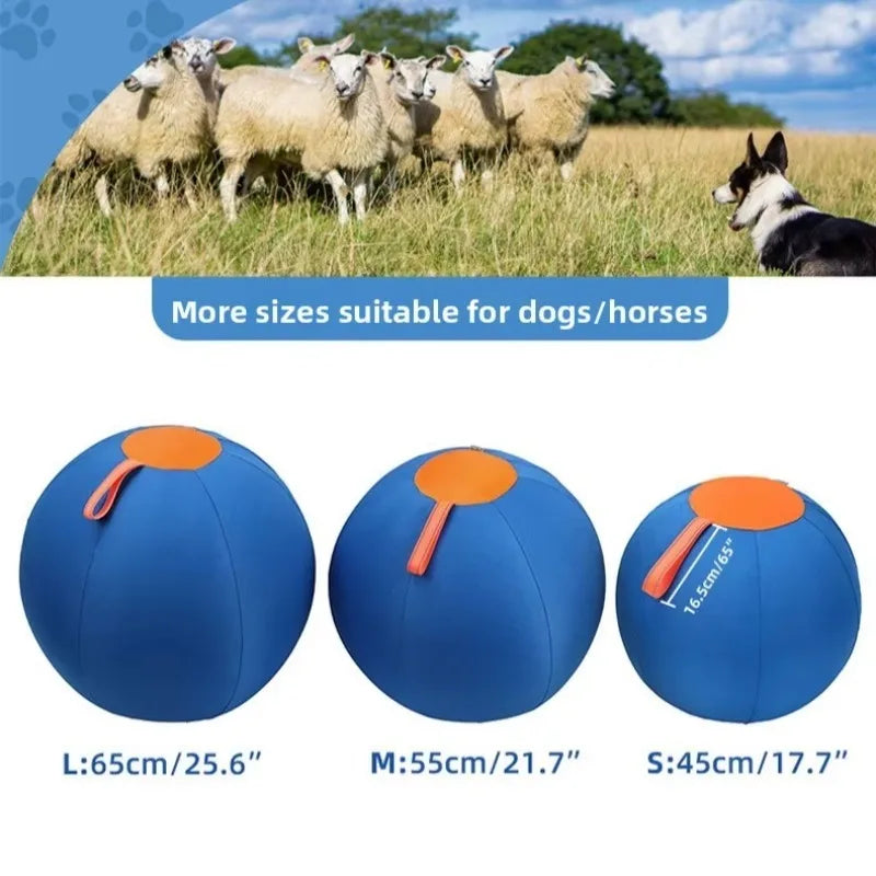 Mascota | Juguete para lanzar para perros, pelota grande inflable de poliéster duradero, para masticar, dentición, aburrimiento y entretenimiento autónomo, resistente
