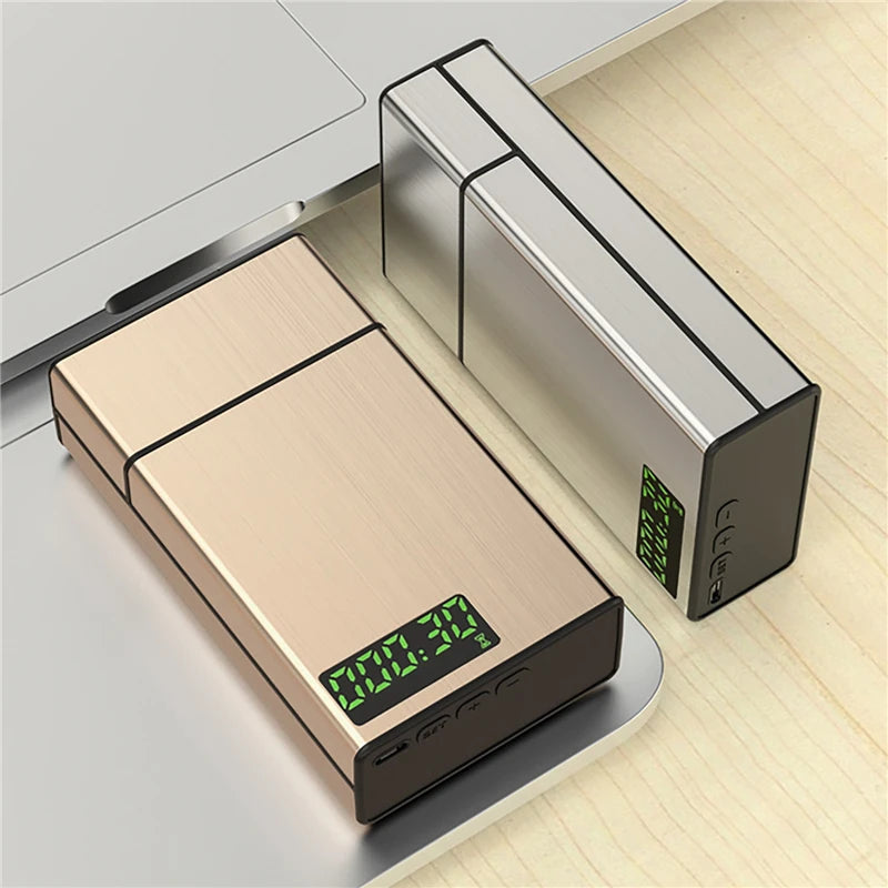 Estuche para cigarrillos con temporizador inteligente, caja con cierre, soporte para tabaco, contenedor de almacenamiento, autocontrol USB para ayudar a dejar de fumar para fumadores