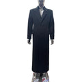 Nerazzurri Autumn Winter Extra Long Luxury Elegant Black Soft Warm Woolen Coat for Men Single Breasted Wool & Blends Overcoat