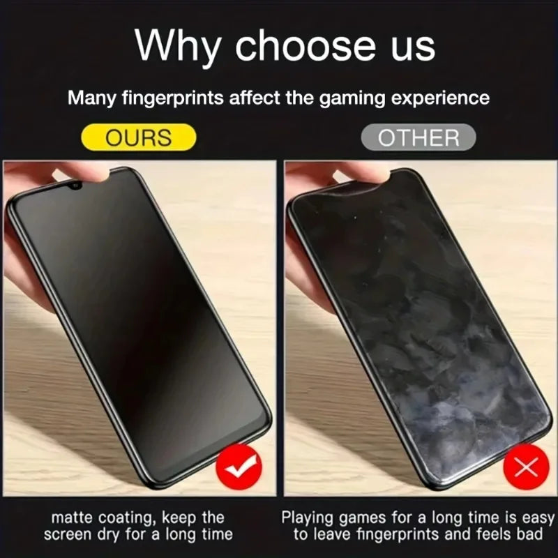 4PCS Full Cover Matte Privacy Screen Protector For iPhone 15 17 16 Pro 13 14 Pro Max 8 7 Plus 16e Air SE XS X XR Anti-Spy Film