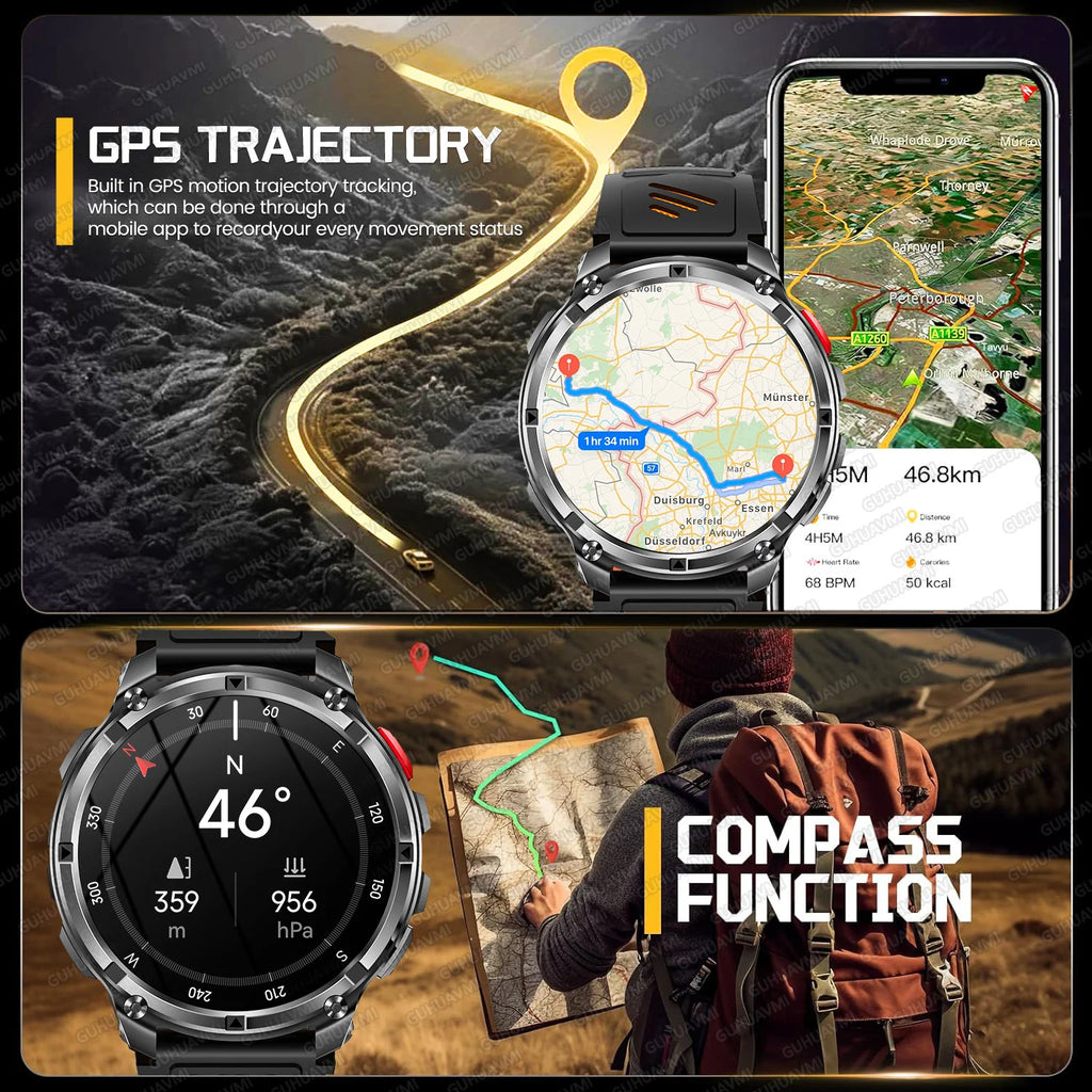 Smartwatch robusto AMOLED da 1,7″ con chiamate Bluetooth