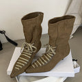 Stivaletti donna Liyke effetto suede con lacci a punta