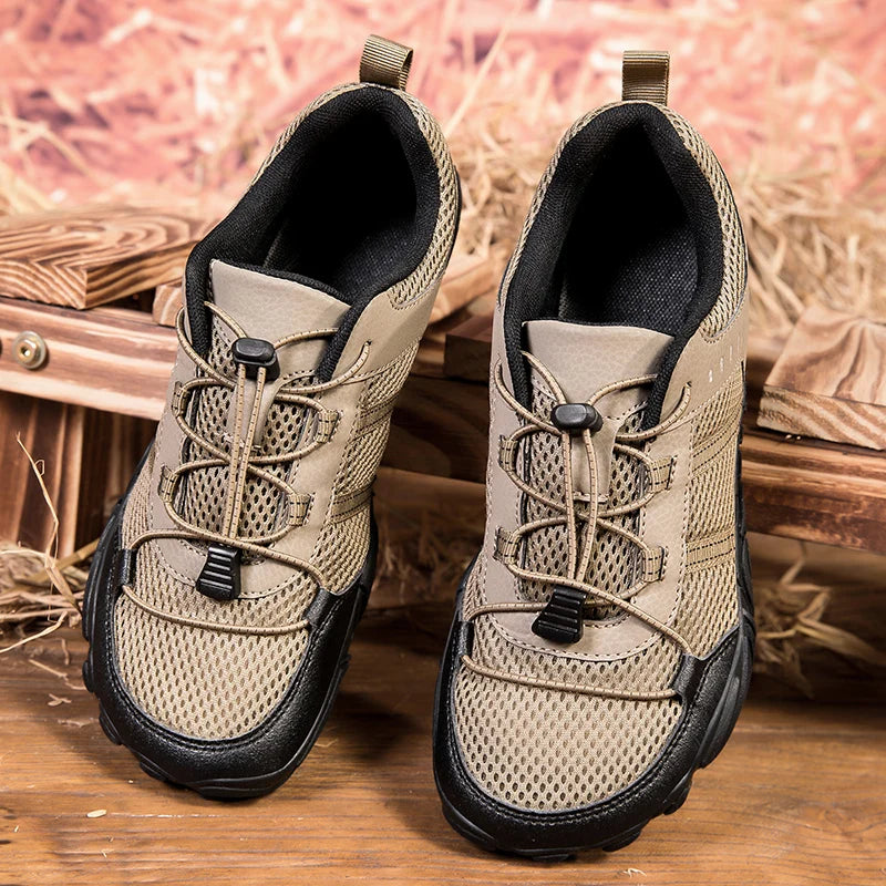 Large Size Wide Toe Shoes for Men's Outdoor Hiking and Cycling Casual Sports Shoes Shoelaces Anti Slip Rubber Sole Yijiao Shoes