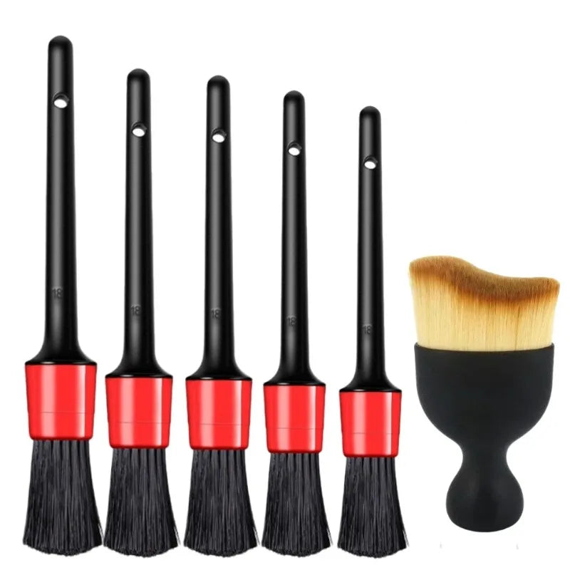 Kit de brosses de nettoyage pour voiture, pinceaux de detailing automobile pour intérieur de véhicule, set de brosses pour jantes, plastique