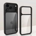Luxury Burgundy Clear Phone Case For iPhone 17 18 Pro Max 17 18Pro Metal Buttons Skin Feel AI Touch Shockproof Protective Cover