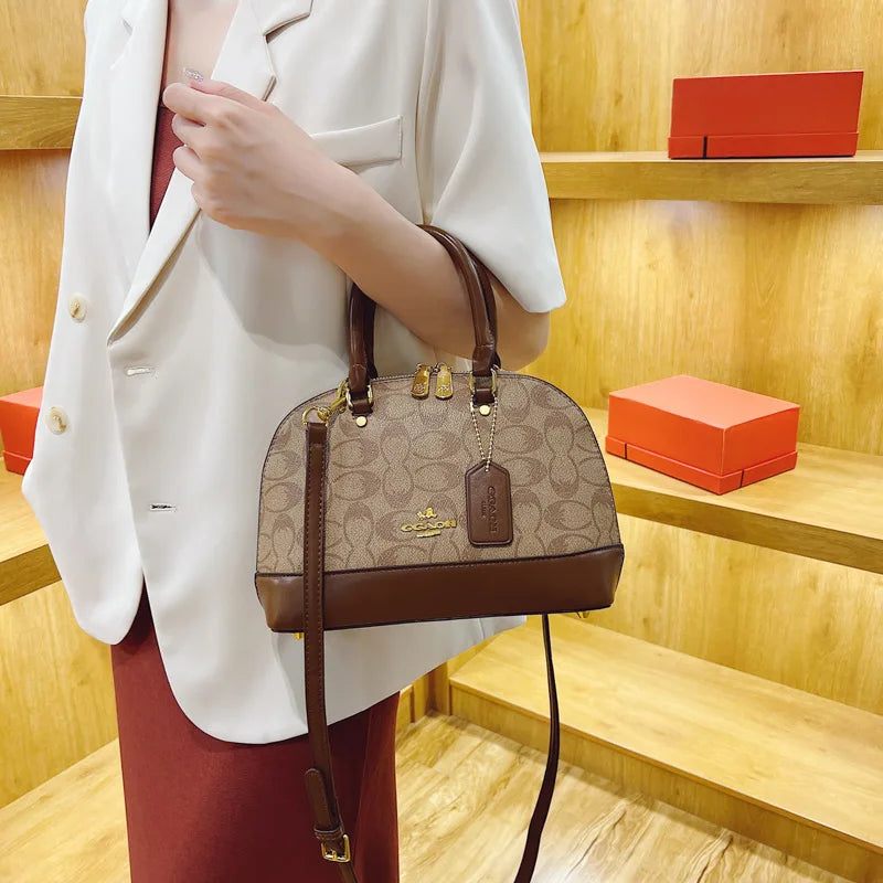 Luxury Designer Tote Bag 2026 New Shell Bag Paris High-End Printed Handbag PU Leather Crossbody Bag Purse For Commute