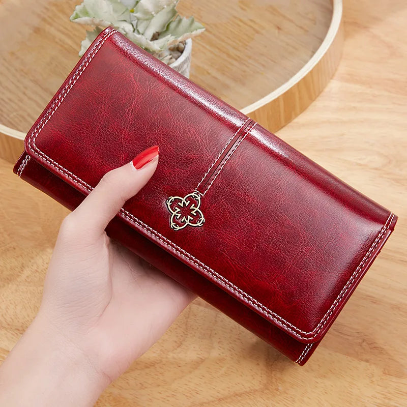 Women's Leather Wallet Woman Luxury Long Wallets Fashion Women Purses Money Bags Handbags Womens Purse Cards Holder