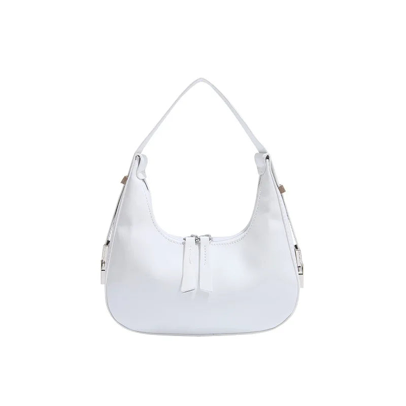 2026 New Patent Leather Hobo Bag for Women Shiny Minimalist Underarm Shoulder Bag Trendy Versatile Handbag Daily Commute Dating