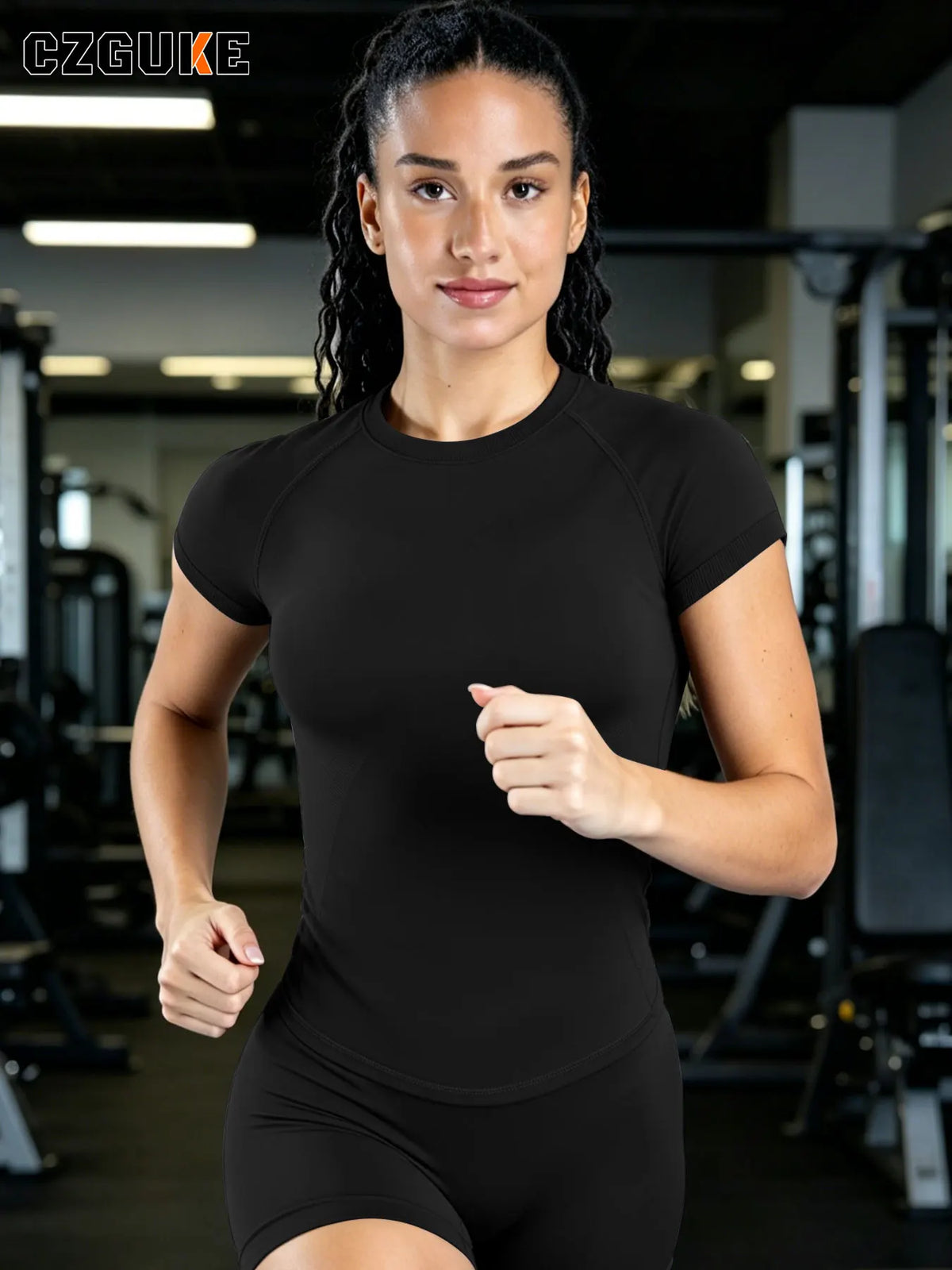 CZGUKE t-shirt sportiva donna a maniche corte