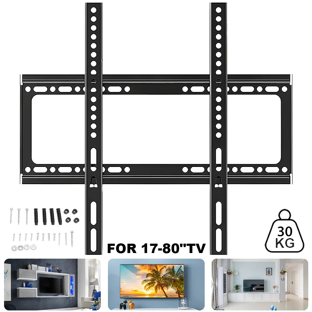 Support mural pour téléviseur 32-60 pouces, cadre universel pour écran plat, support TV réglable avec niveau à bulle pour moniteur LCD LED