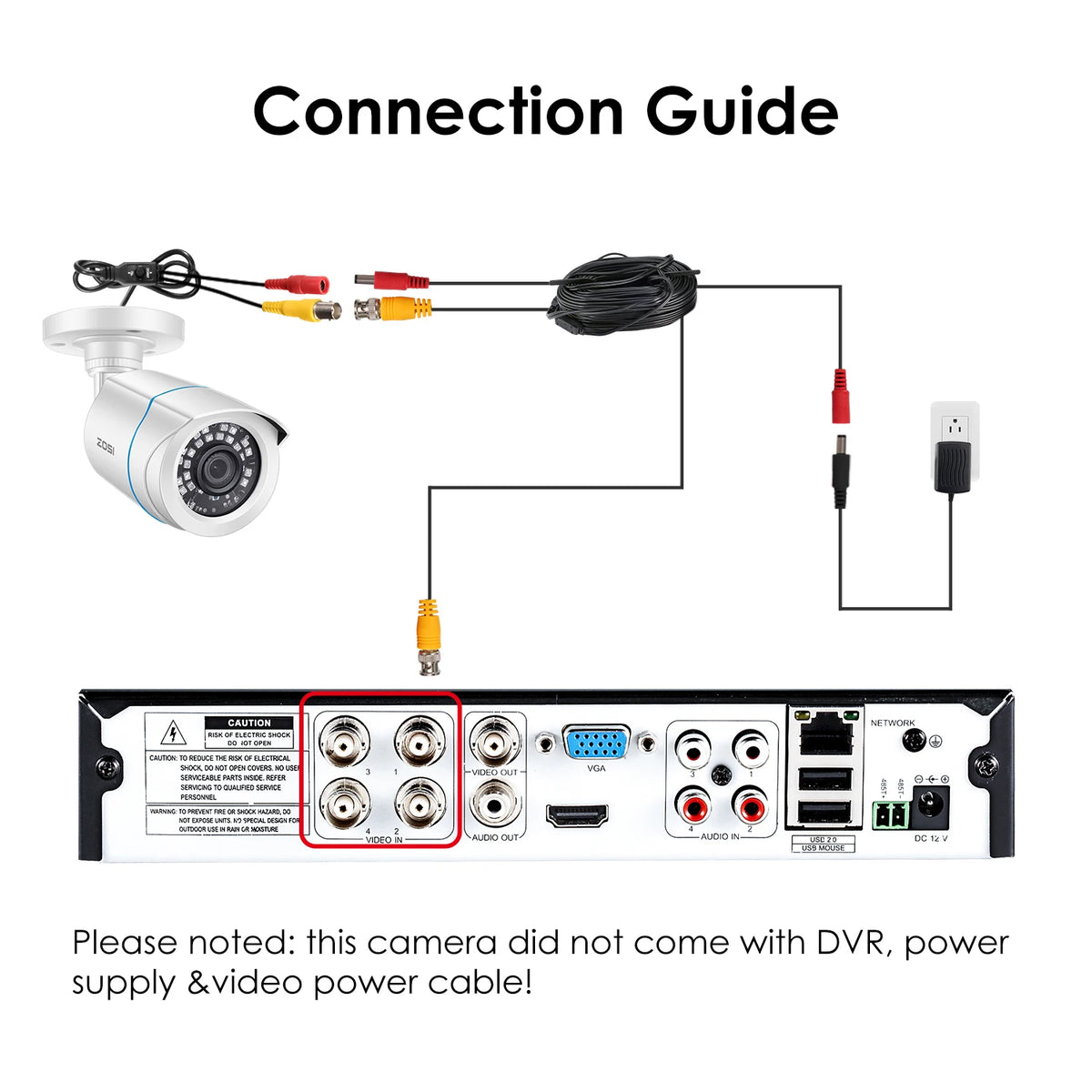 Cámara de seguridad CCTV ZOSI 2MP 1080P HD 4 en 1 AHD TVI CVI CVBS resistente a la intemperie para sistema de videovigilancia DVR para el hogar