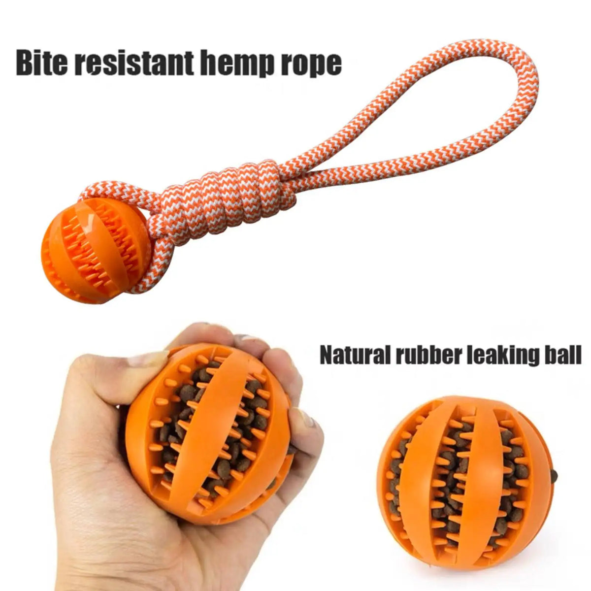 Hundespielzeug, robuster Ball aus Baumwollseil zum Futterausgeben und Halten, interaktives Puzzle-Spielzeug zur Zahnpflege und zum Training