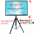 DLS-12MT Nouveau trépied de sol universel réglable en hauteur de 14'-55', capacité 50kg, support inclinable pour TV LCD, VESA 400x400 300x300, chariot pour écran