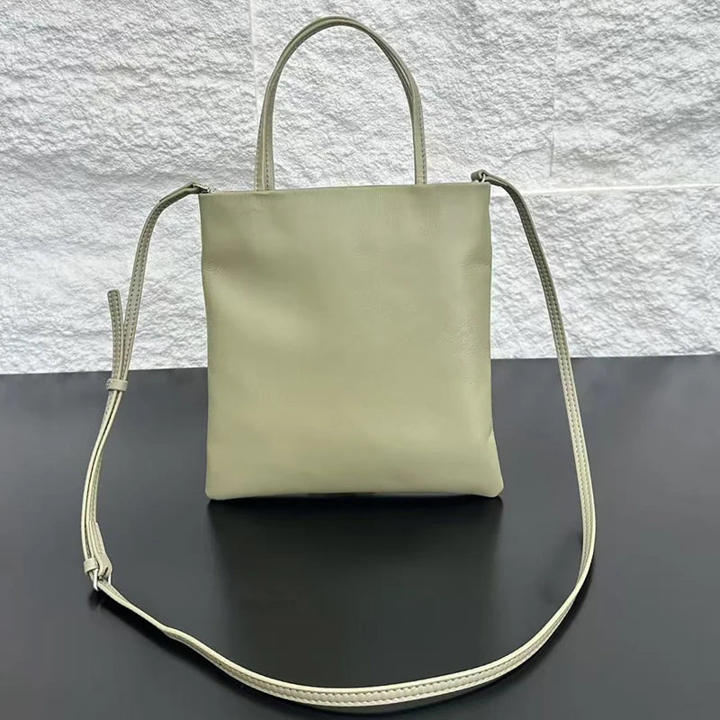 Classic Leather Small Slim Tote Bags For Women Luxury Designer Handbag And Purse 2026 New In Sheepskin Handle Shoulder Crossbody