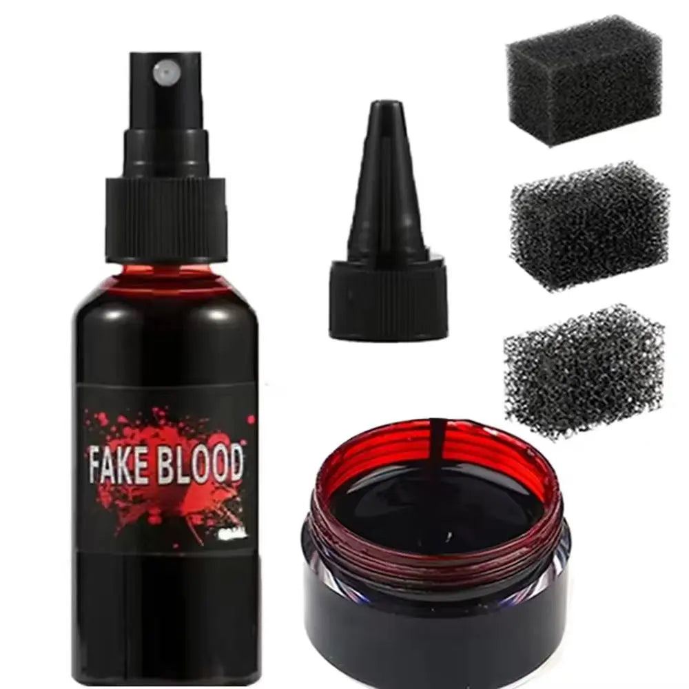 Fake Blood Spray 60ml Washable Halloween SFX Special Effects Makeup Realistic Blood for Vampire Zombie Cosplay Horror Party Costume