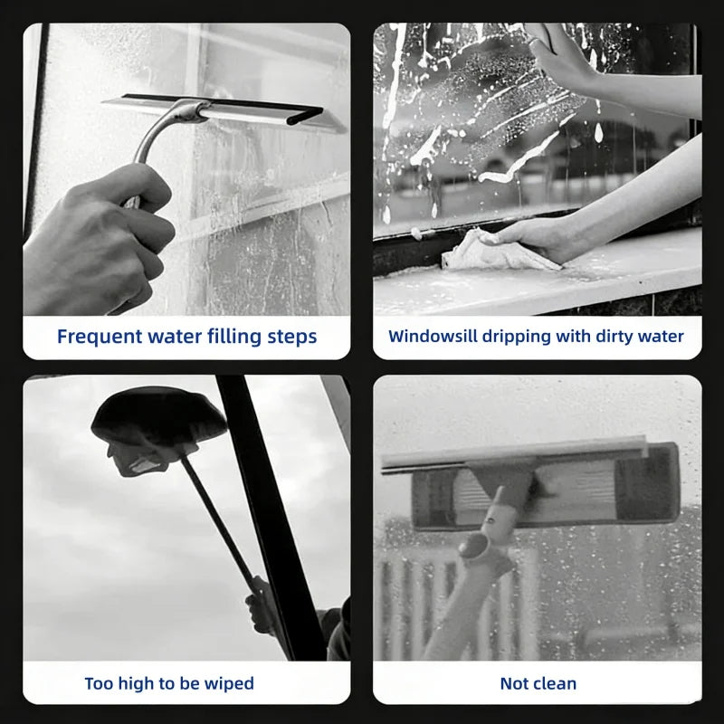 Nuovo piccolo lavavetri elettrico, pulitore per finestre portatile, forte assorbimento d'acqua, kit per la pulizia dei vetri efficiente e maneggevole
