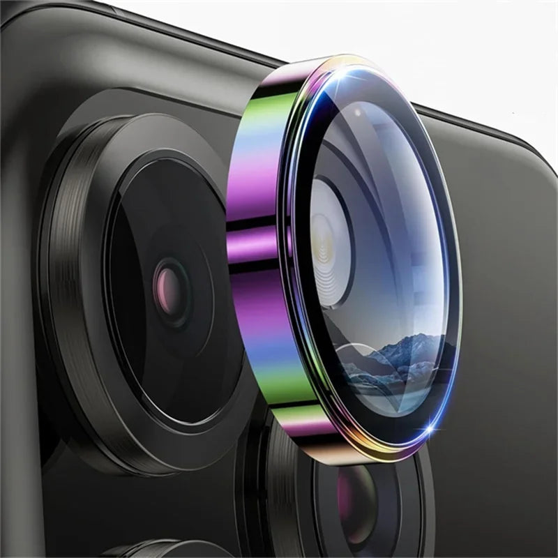 Original Deep Purple Camera Lens Protection For iPhone DUO 18Pro 18 ProMax 16 15 14 17ProMax Tempered Glass Protector Accessory