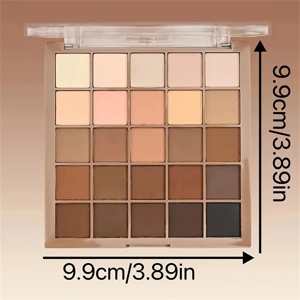 25-Farben-Lidschattenpalette – neutrale Grau- und Brauntöne sowie Erdtöne, Kaffee- und Schokoladentöne für vielseitige Make-up-Looks von natürlich bis dramatisch