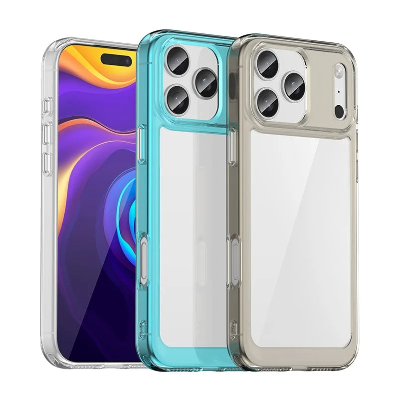 For iPhone 18 Pro Max Case Luxury Silicone Clear PC TPU Protector Case For iPhone 18 Pro Max Cover Shockproof Case