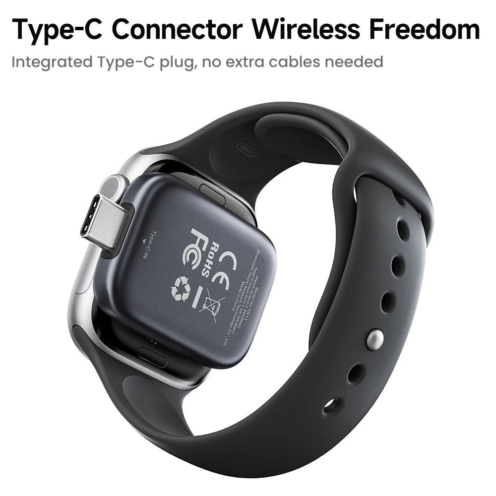 Toocki TW13 2.5W Wireless Charger for iWatch S1-S11 SE 2-3 Ultra 1-3 Portable Type C Magnetic Wireless Charger for Apple Watch