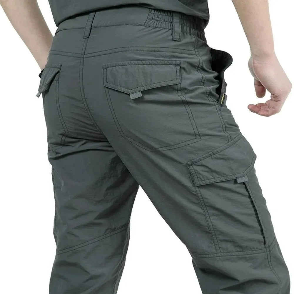 Men's Breathable Summer Casual Army Military Long Trousers Lightweight Tactical Pants Male Waterproof Quick Dry Cargo Pants