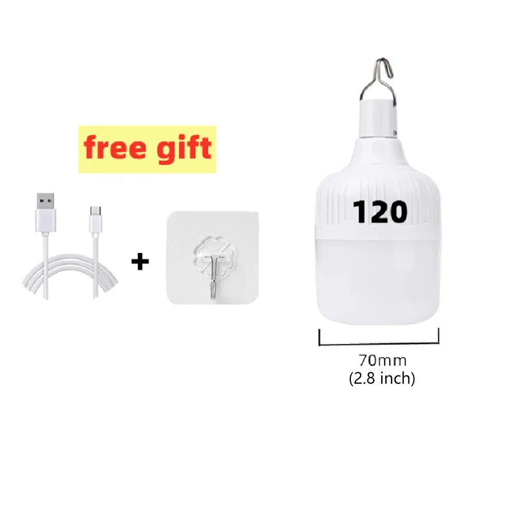 1 Stück USB-wiederaufladbare 60-W-LED-Campinglampe mit Hängehaken, tragbare Notfall-Laterne und Zeltlampe für Outdoor-Camping und Nachtmärkte