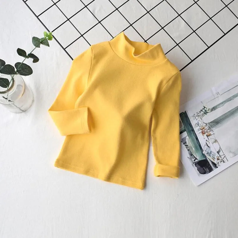 Kids’ Cotton Long-Sleeve Turtleneck Top