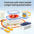 Lot de 6 contenants de grande capacité pour le rangement des fruits au réfrigérateur avec passoire amovible, garde les fruits rouges frais plus longtemps
